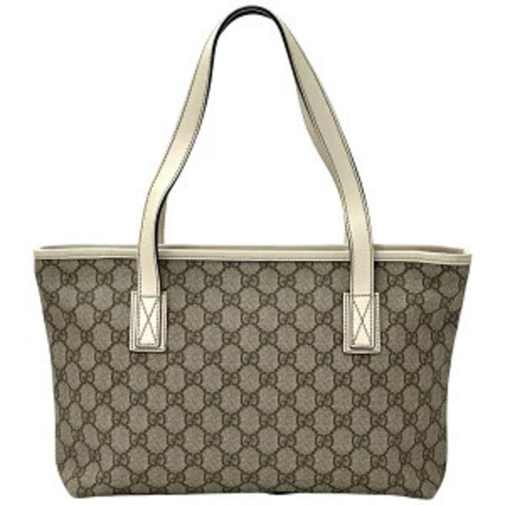 Gucci Tote GG Brown White Bag Supreme Brown White